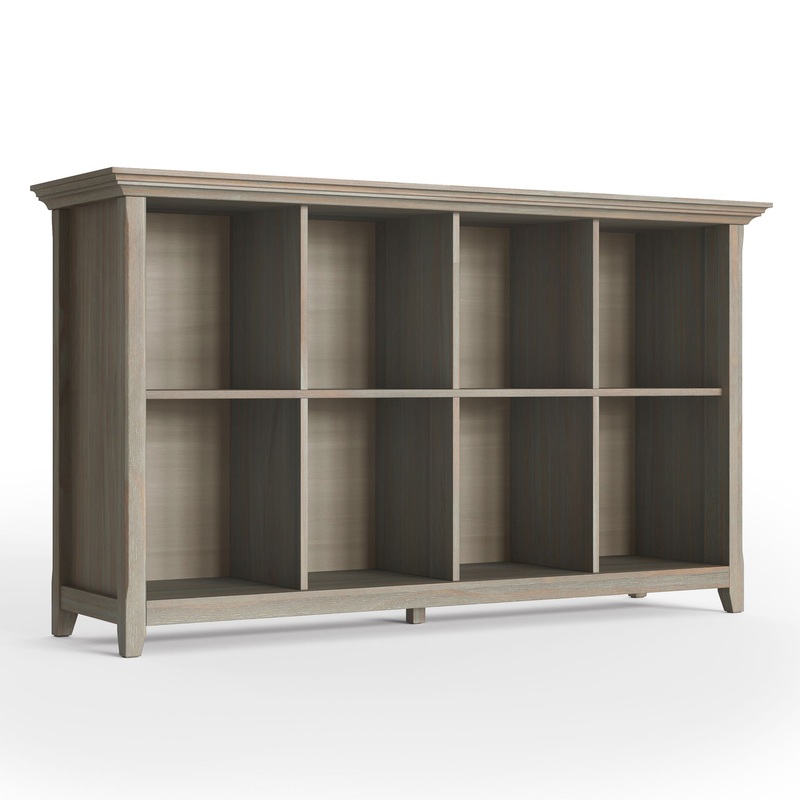 Amherst – 8 Cube Storage Sofa Table – Distressed Gray