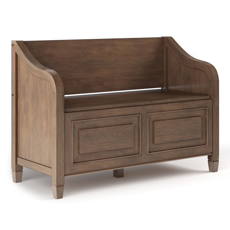 Connaught – Entryway Storage Bench – Rustic Natural Aged Brown