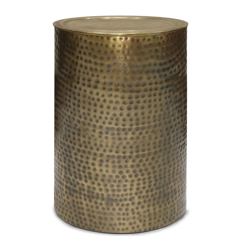 Corbin – Metal Side Table – Hammered Antique Gold