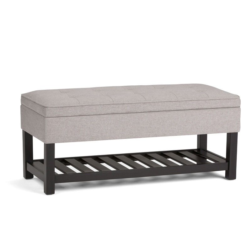 Cosmopolitan – Storage Ottoman Bench With Open Bottom – Cloud Gray