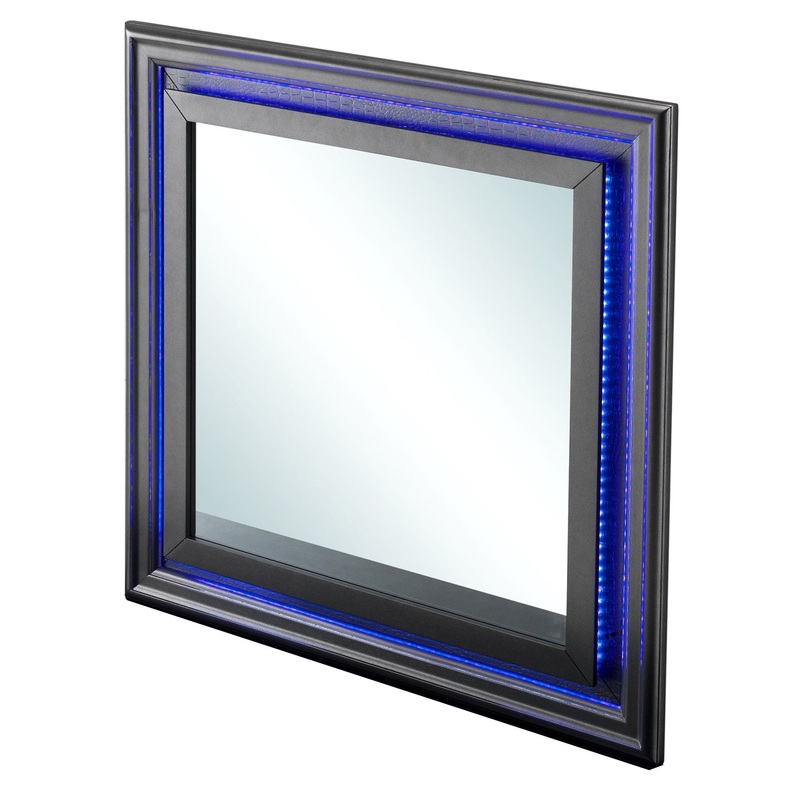 Elegant Transitional Mirror – Metallic Black