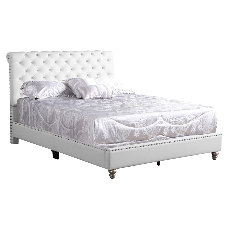 Elegant Tufted Upholstered Bed – White