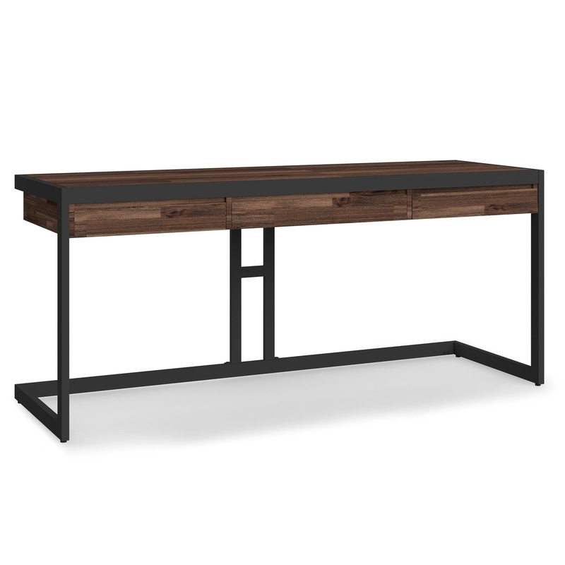 Erina – Large Desk – Distressed Charcoal Brown