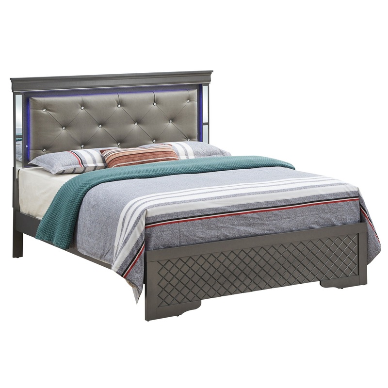 Full Elegant Bed – Metalic Black