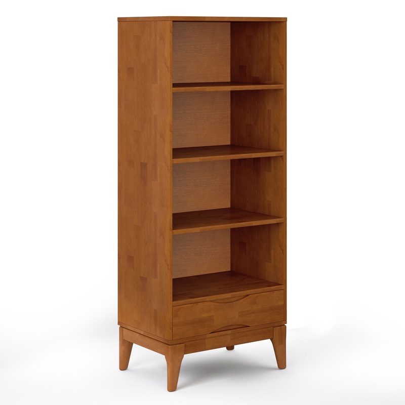 Harper – Bookcase With Storage – Teak Brown