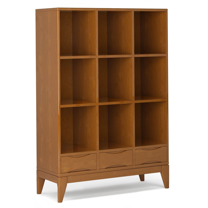 Harper – Cube Storage With Drawers – Teak Brown