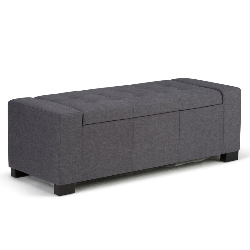 Laredo – Large Storage Ottoman – Slate Gray