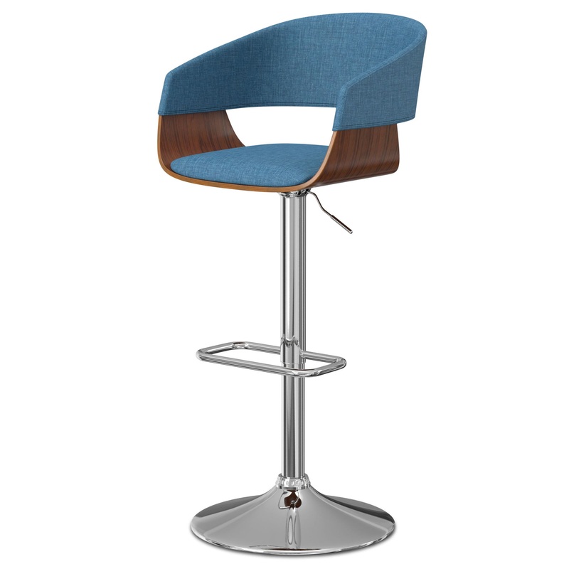 Lowell – Adjustable Swivel Bar Stool – Blue