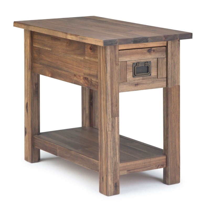 Monroe – Narrow Side Table – Rustic Natural Aged Brown