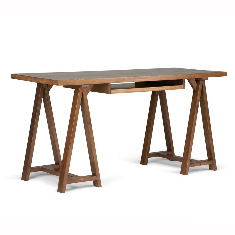 Sawhorse – Desk – Medium Saddle Brown