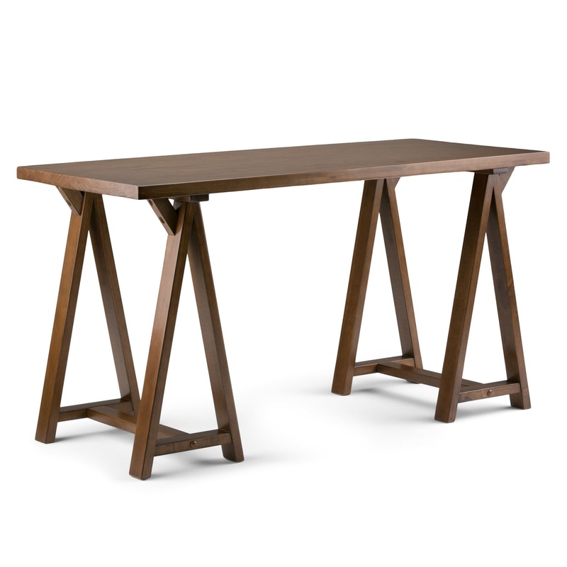Sawhorse – Writing Desk – Medium Saddle Brown