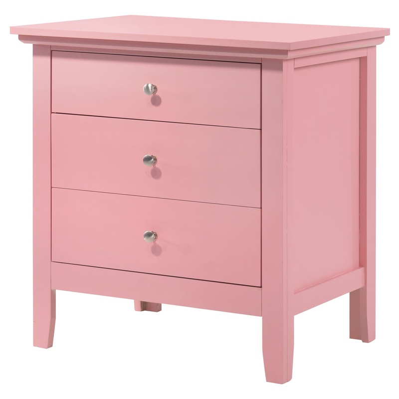 3 Drawer Nightstand – Pink