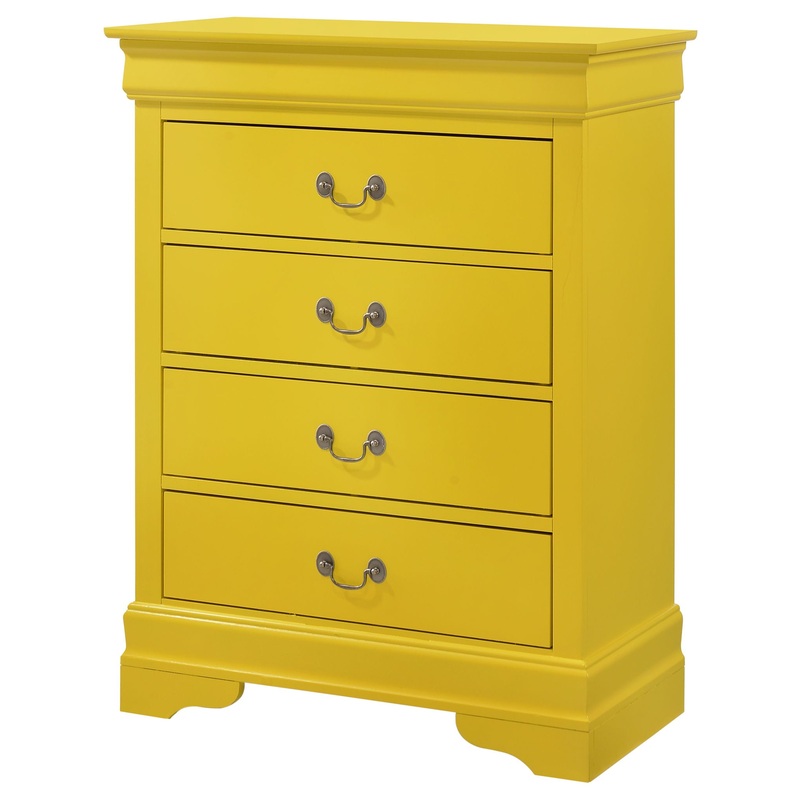 4 Drawer Chest Traditional Style – Yellow