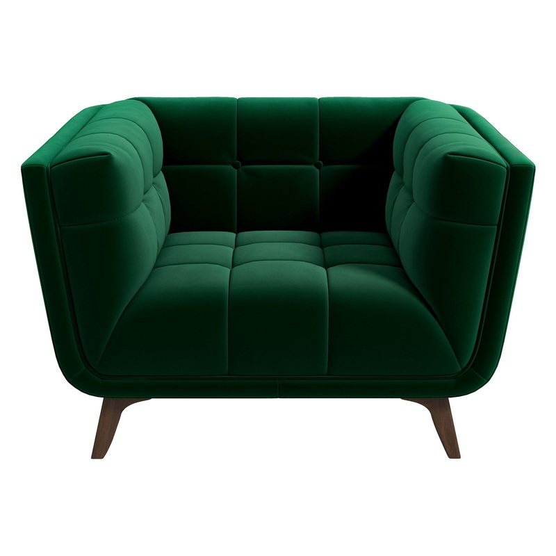 Addison – Lounge Chair Dark – Brown / Dark Green