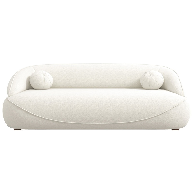 Andrew – Boucle Sofa – Beige / Ivory White / Light Beige / White