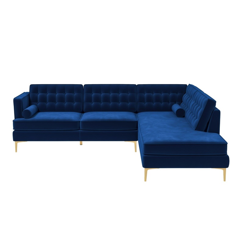 Brooke – Sectional Sofa Right Facing – Blue