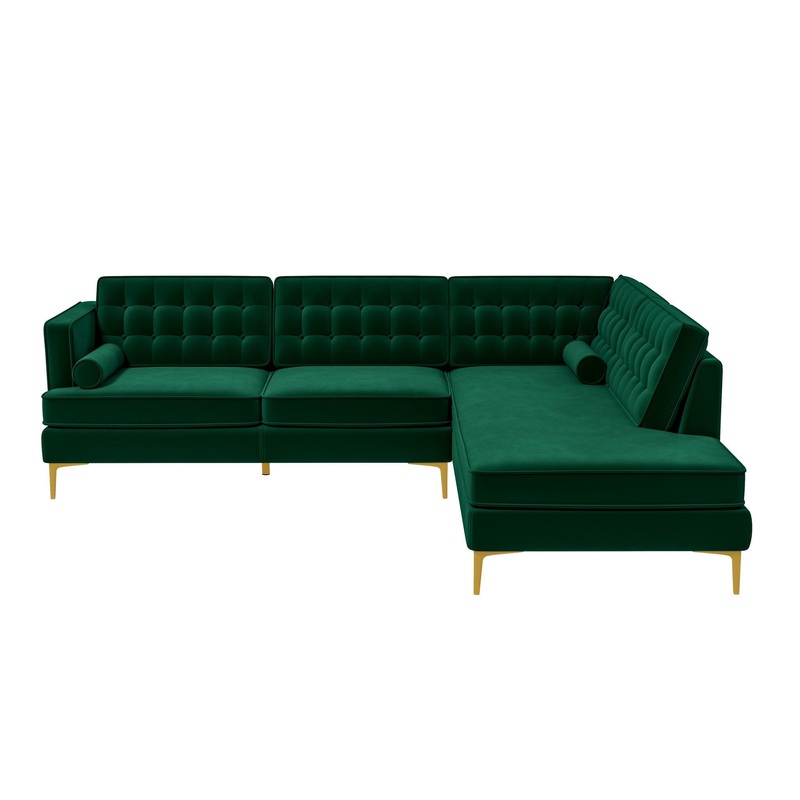 Brooke – Sectional Sofa Right Facing – Green