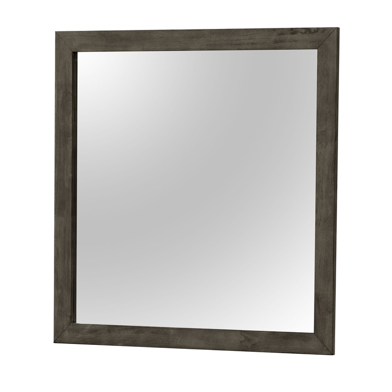 Chic Transitional Wall Mirror – Gray