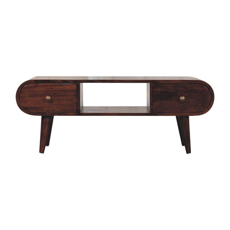 Circular TV Unit – Walnut