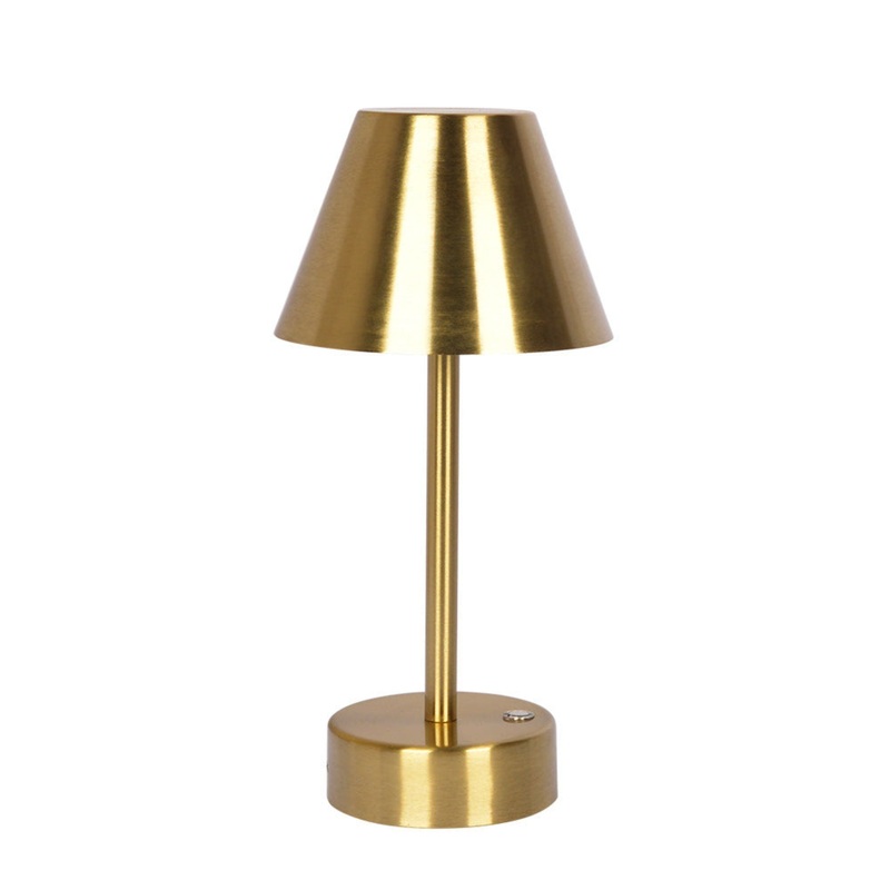 Elegance Rechargeable LED Table Lamp Plated LED Touch Switch – Antique Brass / Gold