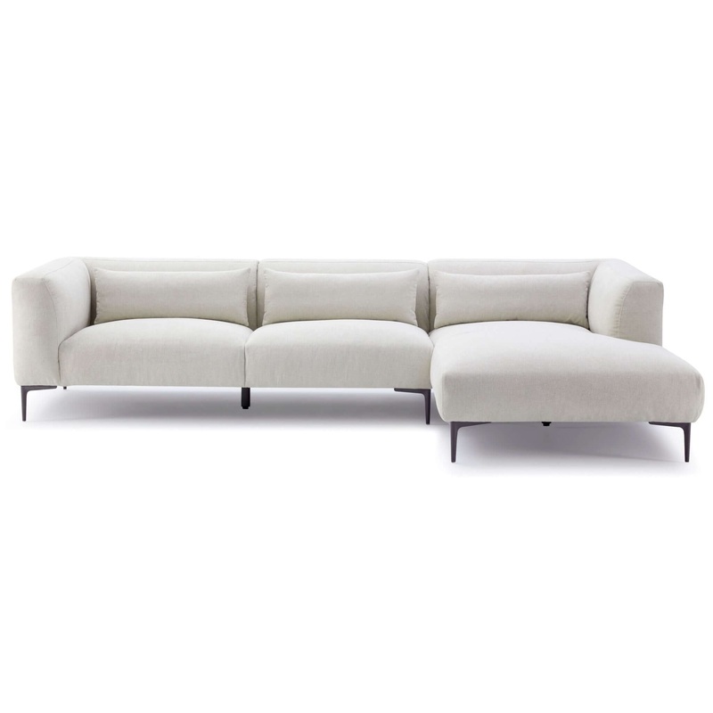 Laley – Right Facing L Shaped Linen Sectional – Beige