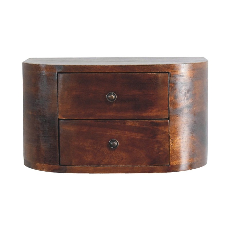 Lunar – 2 Drawer Floating Nightstand – Chestnut