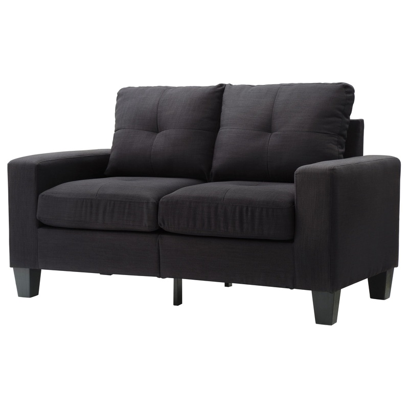 Modern Design Modular Loveseat – Black