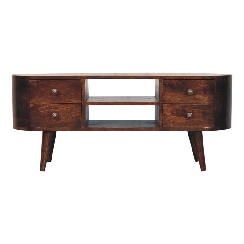 Rounded Entertainment Unit – Walnut