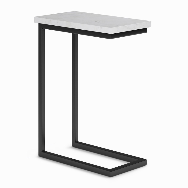 Skyler – C Side Table With Marble Top – White