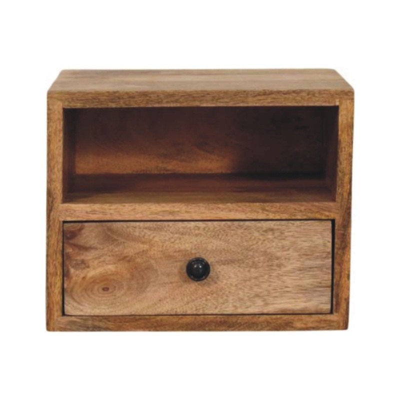 Solis – 1 Drawer Wall Mounted Nightstand – Beige