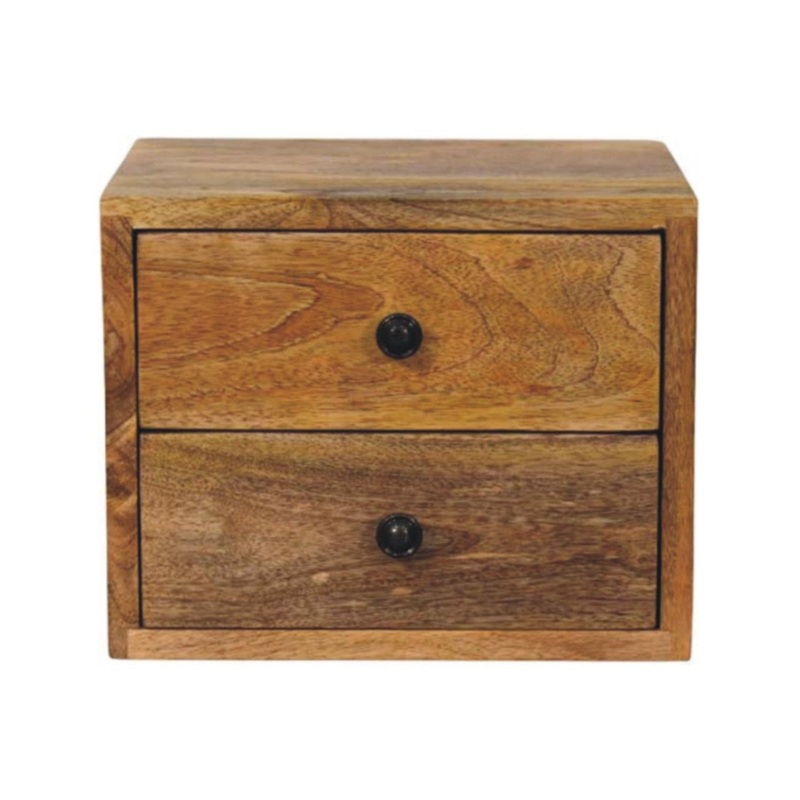 Solis – 2 Drawer Wall Mounted Nightstand – Beige