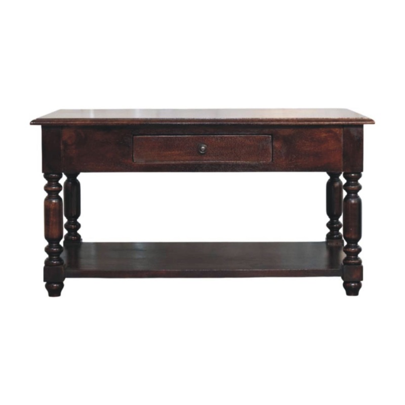 Turned Legs Console Table – Brown