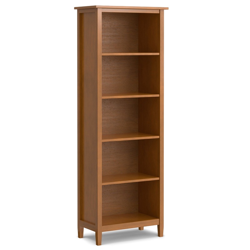 Warm Shaker – 5 Shelf Bookcase, Handcrafted – Brown