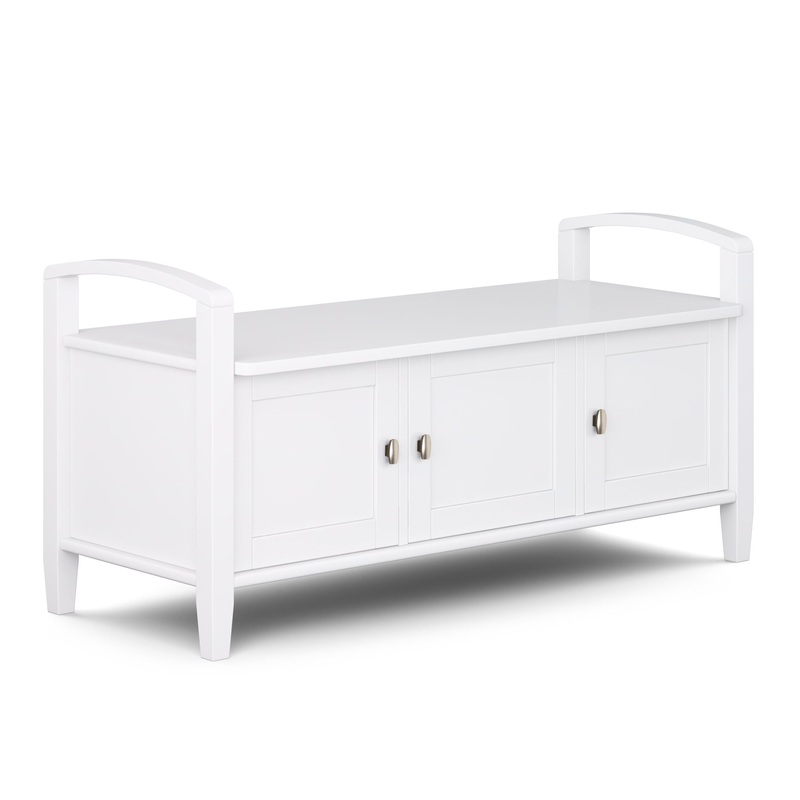 Warm Shaker – Entryway Storage Bench – White