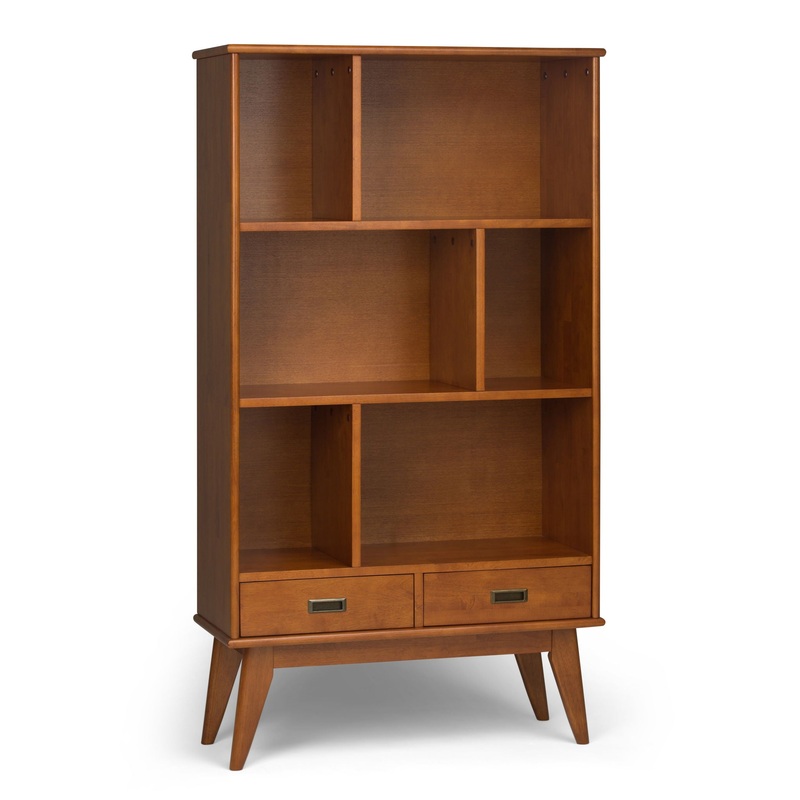Draper – Mid Century Wide Bookcase And Storage Unit – Teak Brown