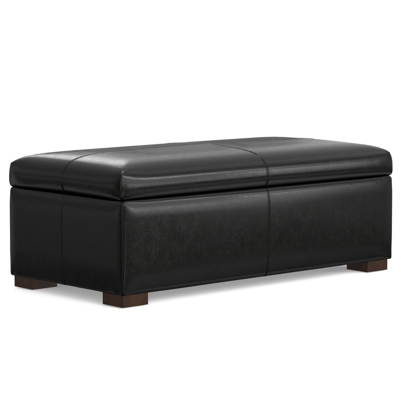 Gabbie – Rectangular Storage Ottoman – Black