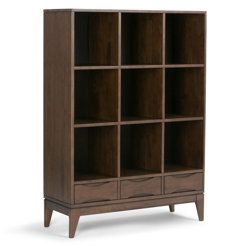 Harper – Cube Storage With Drawers – Walnut Brown