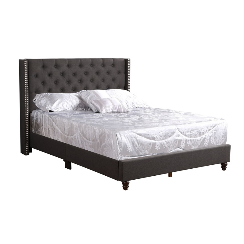 King Upholstered Transitional Bed – Black