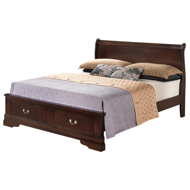 Louis Phillipe – King Storage Bed – Cappuccino