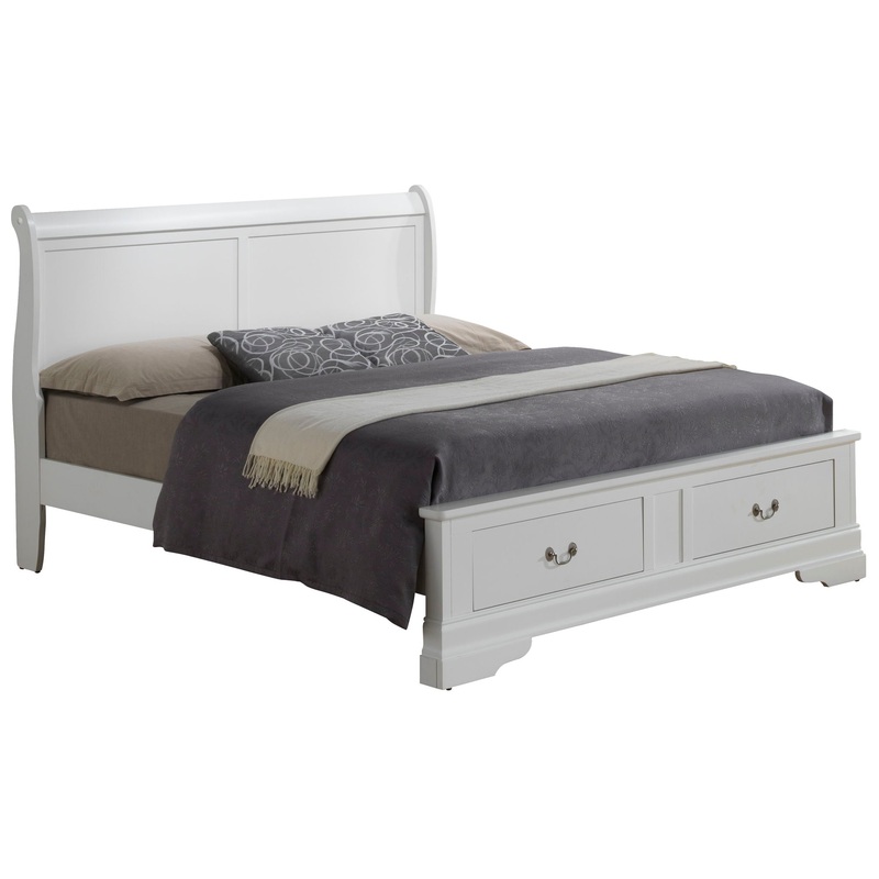 Louis Phillipe – King Storage Bed – White