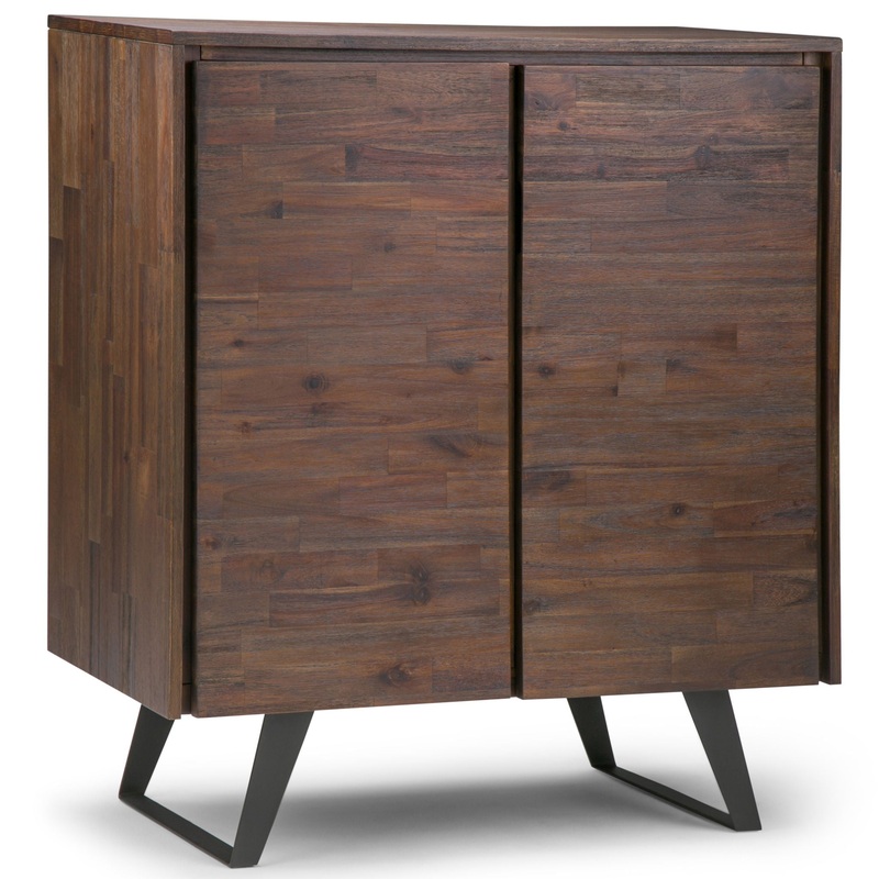 Lowry – Medium Storage Cabinet – Distressed Charcoal Brown