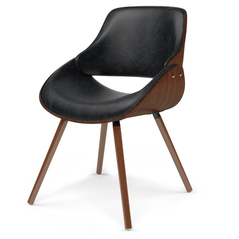 Malden – Bentwood Dining Chair With Wood Back – Distressed Black