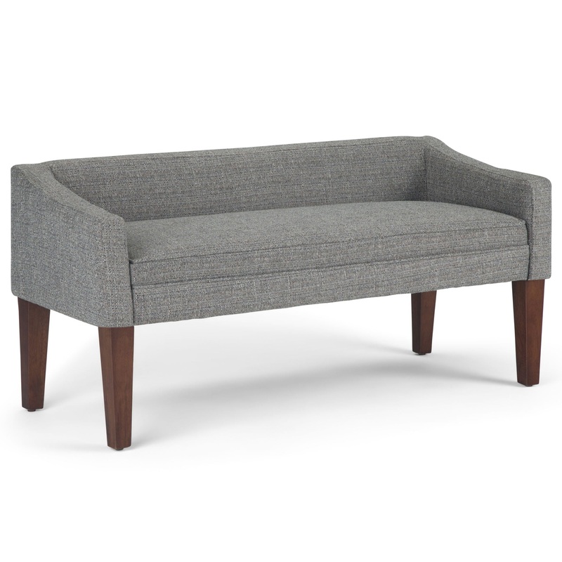Parris – Upholstered Bench – Pebble Gray