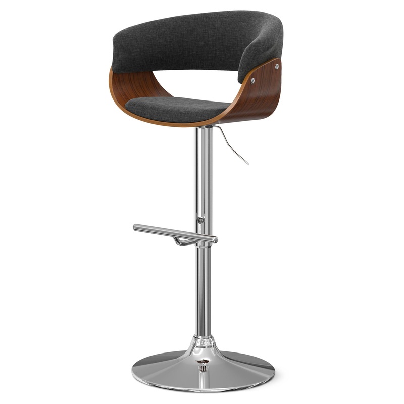 Sheldon – Adjustable Swivel Bar Stool – Charcoal Gray