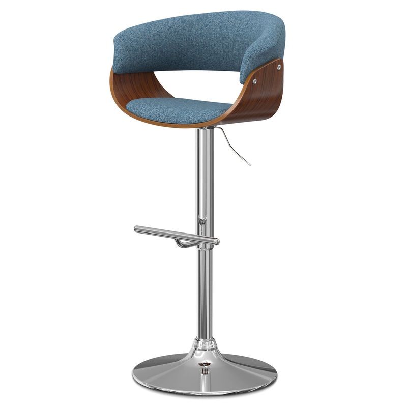 Sheldon – Adjustable Swivel Bar Stool – Denim Blue
