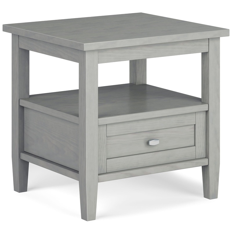 Warm Shaker – End Table – Fog Gray