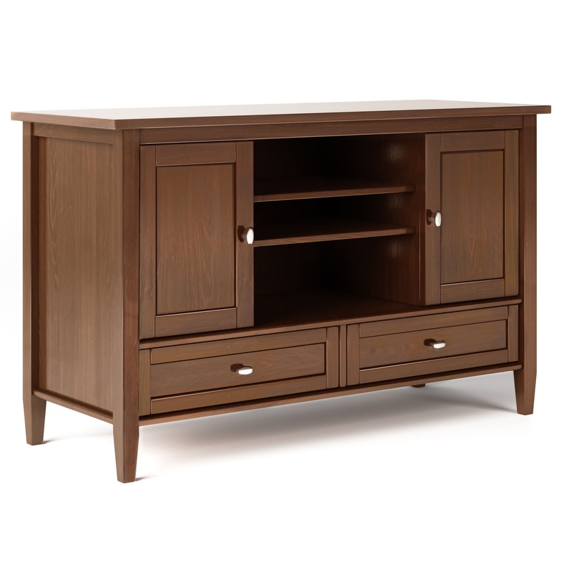 Warm Shaker – Handcrafted TV Media Stand – Russet Brown