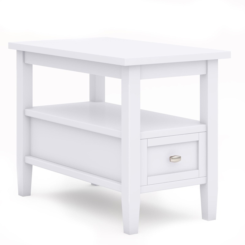 Warm Shaker – Narrow Side Table – White