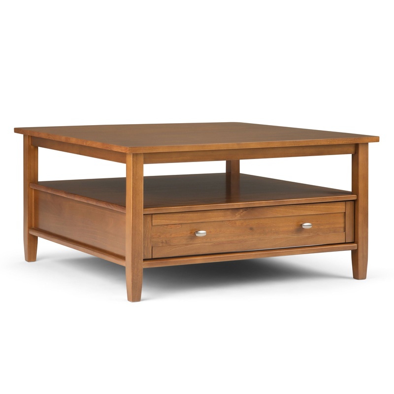 Warm Shaker – Square Coffee Table – Light Golden Brown