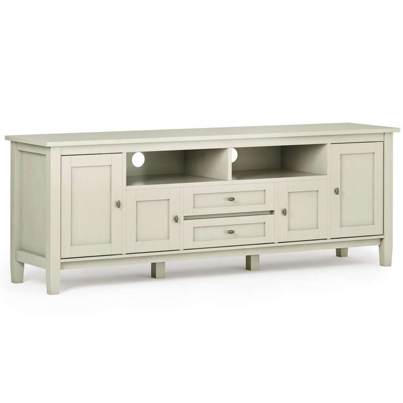 Warm Shaker – TV Media Stand – Antique White